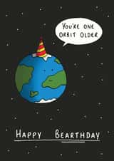 Cute Birthday Pun For Children, Friends Or Family - Space - One Orbit Older created by StinkWizard
