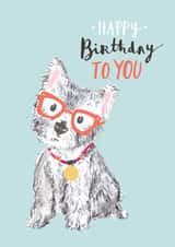 Cute Birthday Card - Westie Dog - West Highland Terrier - Puppy created by Louise Tiler