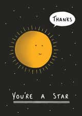 Cute Thank You Card - You're A Star - Thank You created by StinkWizard