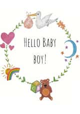 hello baby New Baby Card 14087 created by Emma Riches - Emma Riches Art