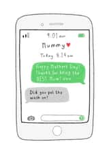 text message Mothers Day Card 37911 created by Rosie Cattell Illustrations