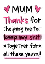 Thank You Mum Card - Mother's Day Card created by The Laughing Sloth