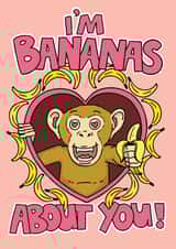 Monkey Bananas Valentines Day Card 14561 created by Jimmy Messer