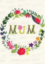 Floral mum card for mothers day or birthday or just because created by Sally Darby Illustration