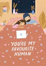 Cute Trendy Couple Valentines Day Card / Anniversary Card / Birthday Card - You're My Favourite Human created by The Cardy Club