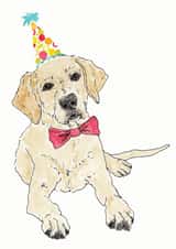 Happy birthday golden retriever dog card created by Bramble Designs