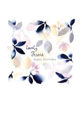 Friend Watercolour Foliage Birthday Card created by SABIVO Design by Sabina