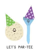 Punny Birthday Card - Golf - Joke - Party Hats created by CoolSource Cards
