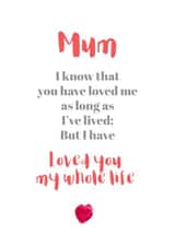 know loved Mothers Day Card 29037 created by Let's Dream