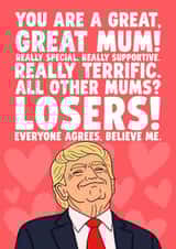Donald Trump Funny Mother's Day Card - Trump Card For Great, Great Mum created by Studio Doodles