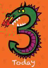 3 dragon Birthday Card 5752 created by Simon Paulson