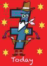 7 cowboy Birthday Card 5756 created by Simon Paulson