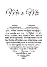 Mr & Mr - Poetic card - on your wedding day created by Unique Word Designs