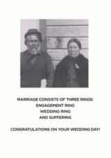 Funny wedding day card - 3 rings created by Colonel I. P. Knightly