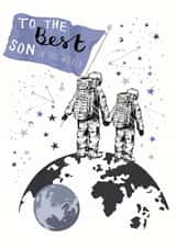 Classic Birthday Card - Best Son In The World - Astronaut - Space created by Louise Tiler