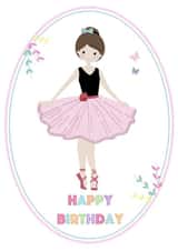 Cute Birthday Card - For Her - Ballerina created by Little Letters with Love