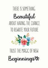 The magic of new beginnings card created by The Monochrome Bow