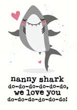 Cute Mothers Day Card - Nanny - Baby Shark - We Love You created by Mrs Best Paper Co.