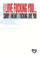 Rude Typography Anniversary Card - I Love Fucking You created by Filthy Sentiments