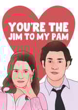Cute Anniversary Card / Valentines Day Card - The Office US - Jim And Pam - You're The Jim To My Pam created by Hey Huns It's Nicole