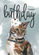 tabby cat Birthday Card 14751 created by Inkwells Creations