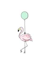 flamingo birthday Card 36782 created by Polly Rose Art & Designs