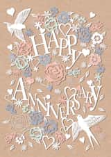 Print of laser cut flowers Anniversary card created by michael cheung
