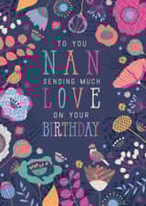 Nan Birthday Card - Floral - Flowers - Pretty created by Rebecca Prinn