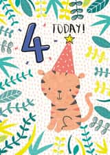 Fourth Birthday Jungle Tiger Card created by Juniper and Rose Studio