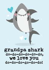 Cute Grandpa Shark Birthday Card - From The Grandkids - Song created by Mrs Best Paper Co.