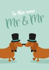 The new Mr & Mr - Dachshund themed wedding card created by Tiger Feet Creations