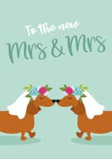 Sausage dog - MRS & MRS - wedding created by Tiger Feet Creations