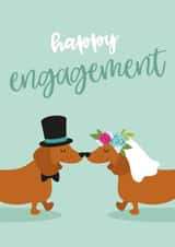 Sausage dog engagement card created by Tiger Feet Creations