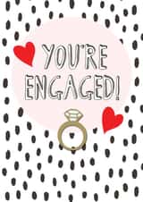 Polka dot engagement card created by Hello Hatty