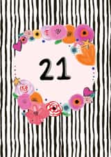 21 flowers Birthday Card 9473 created by Hello Hatty