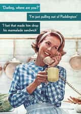 Rude Birthday Card - Vintage - Cheeky Joke - I'm Just Pulling Out of Paddington created by Quitting Hollywood