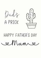 Dad's a cactus Mum Father's Day card created by The Monochrome Bow