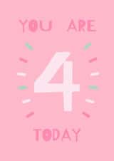 Cute 4th Birthday Card - For Her - Pink created by Rumble Cards