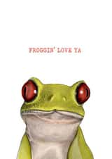 Cute Frog Pun Anniversary Card / Valentines Day Card - Froggin Love Ya created by Beth Goodwin