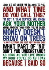 Dad Sayings Father's Day card created by Lazy Mice