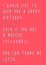 Birthday Cockwomble created by Crapcat Cards