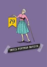 Her funny 80th milestone age denial card created by The Typecast Gallery