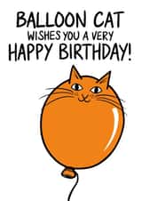 Balloon Cat Happy Birthday card created by Lazy Mice