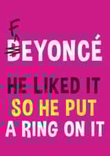 Beyonce Feyonce Engagement Card created by Roll Creative