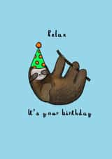 relax sloth Birthday Card 15511 created by Philippa Catherine Illustration