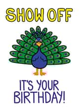 Cute Peacock Birthday Card created by Lazy Mice