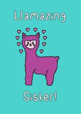 Llama Amazing Birthday Card 14309 created by Dottie Mottie