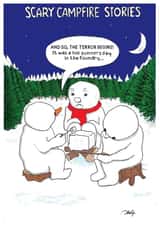 scary campfire Christmas Card 15002 created by Andrew Murphy