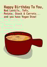 vegan stew Birthday Card 7527 created by Go La La!