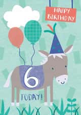 Sixth Birthday Party Donkey Card created by Juniper and Rose Studio